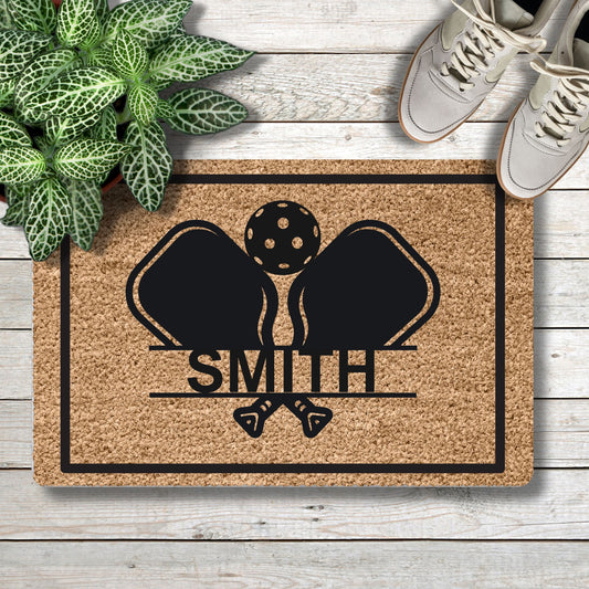 Personalized Pickleball Paddle Name Doormat